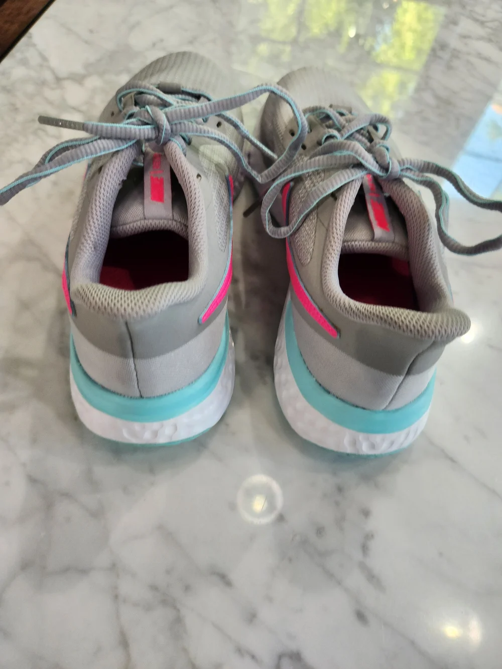 Nike Women's Gray Athletic Sneakers with Pink and Mint Accents, BRAND NEW.